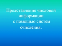 Числовая информация