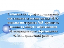 Самоанализ профессиональной деятельности воспитателя