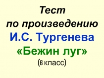 Тест по произведению И.С. Тypгeнeвa Бежин луг