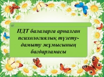 ДПТ балалар?а арнал?ан т?зету- дамыту ж?мысыны? ба?дарламасы