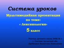 Презентация  Система уроков по теме 