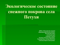 Экологическое состояние снежного покрова