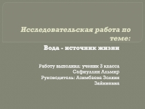 Исследовательская работа по теме: 