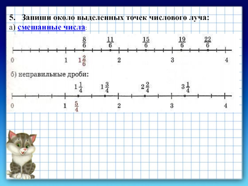 Запишите точки. Смешанные дроби на числовом Луче. Запиши около выделенных точек числового луча смешанные числа. Дробные числа на числовом Луче. Изображение обыкновенных дробей на числовом Луче.