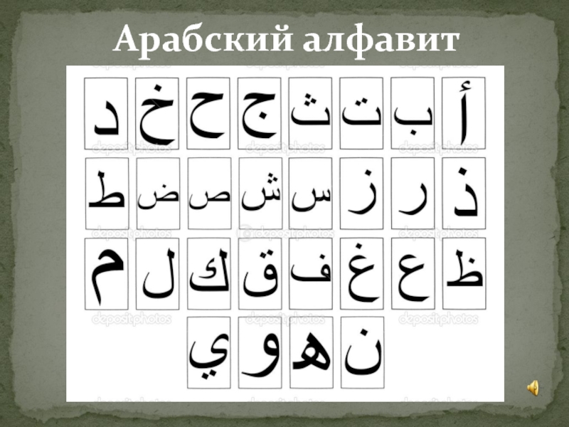 Арабские буквы в начале