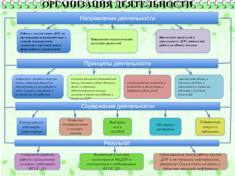 Правила деятельности дошкольных организаций