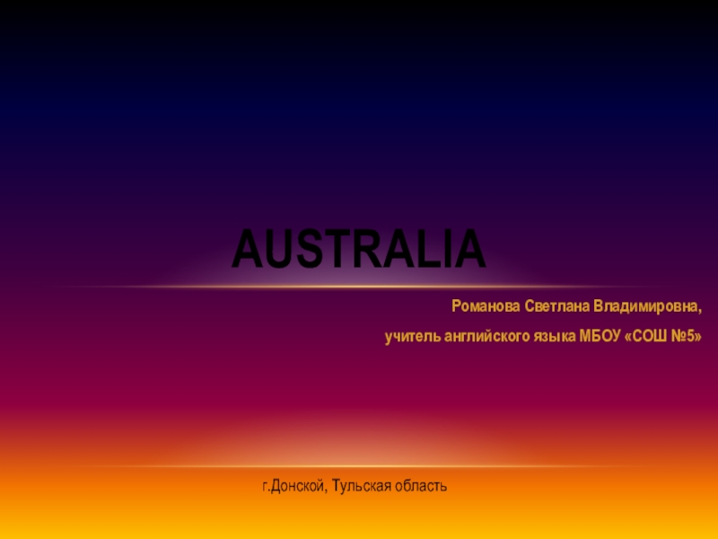 Australia. General information