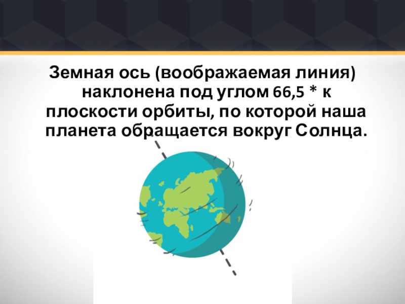 Земная ось к плоскости орбиты