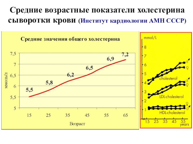 Возрастные показатели. Определение холестерина в крови алгоритм. Средние возрастные показатели холестерина сыворотки крови:. Нормальные показатели общего холестерина в сыворотке крови.. Метод определения холестерина в сыворотке крови.