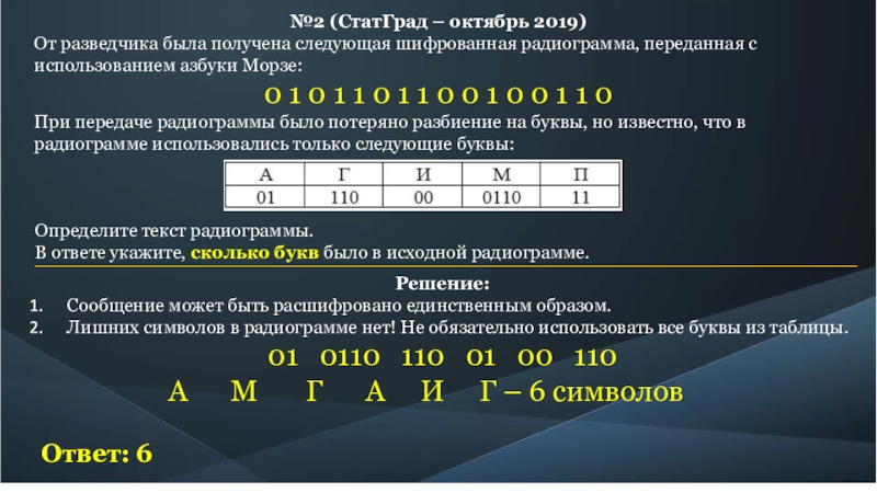 От разведчика было получено сообщение. От разведчика была получена следующая шифрованная радиограмма. Радиограмма расшифровать. Кодирование и декодирование информации задачи с решением. Получение радиограммы.