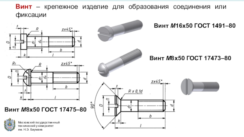 Винт м4 чертеж