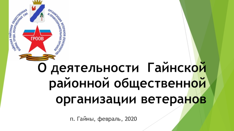 О деятельности Гайнской районной общественной организации ветеранов