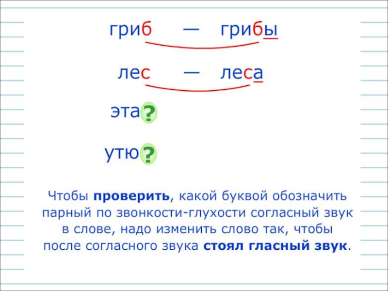 Правописание парных согласных звуков на конце слов презентация 1 класс