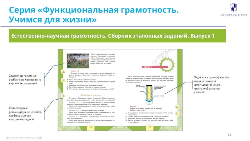Реализуем цели НП Серия «Функциональная грамотность.Учимся для жизни» Естественно-научная грамотность. Сборник эталонных заданий. Выпуск 121Задание на проверку навыка анализа данных