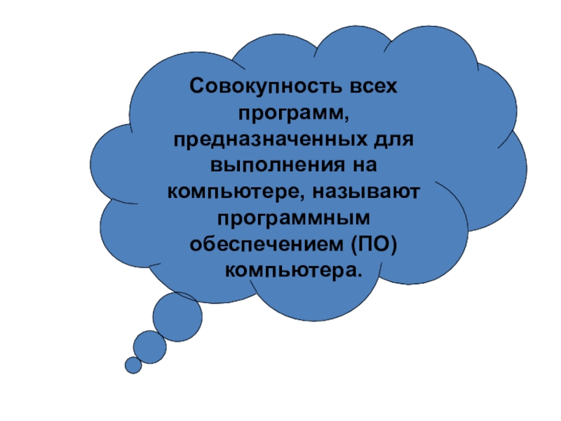 Совокупность всех программ на компьютере называют