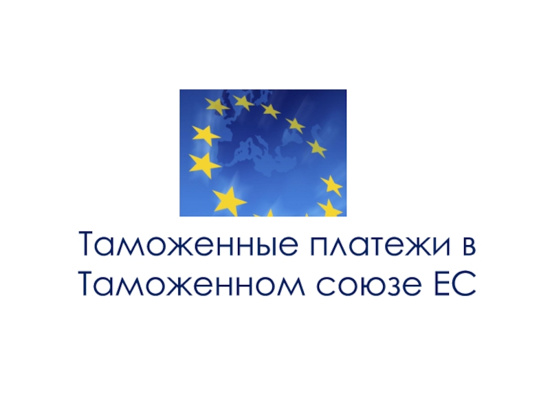 Презентация Таможенные платежи в Таможенном союзе ЕС