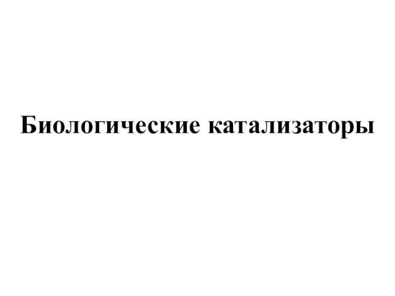 Презентация Биологические катализаторы