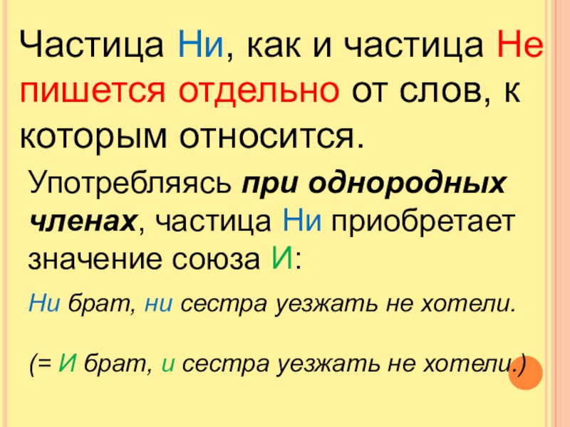 Различение частицы не и приставки не урок с презентацией 7 класс