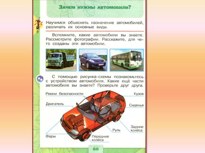 Зачем нужны автомобили презентация 1 класс окружающий мир плешаков