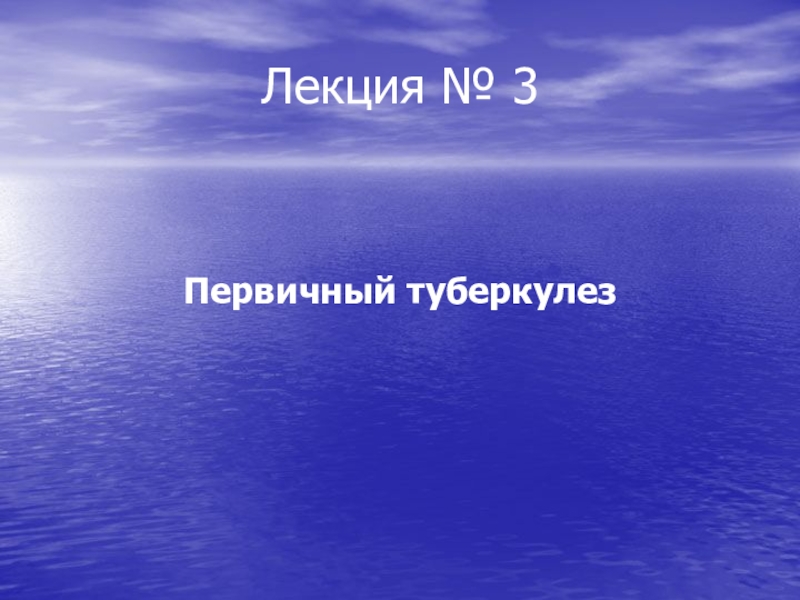 Лекция № 3