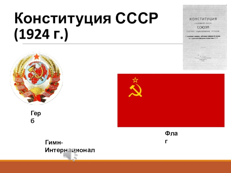 Выполнил: студент группы
ЭТ-1-19, Горбачев М.Ю.
Проверил: Конституция СССР (1924 г.)ГербФлагГимн-Интернационал Конституция СССР (1924 г.)ГербФлагГимн-Интернационал