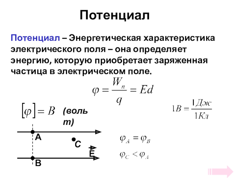 Потенциал электростатического поля 10 класс презентация