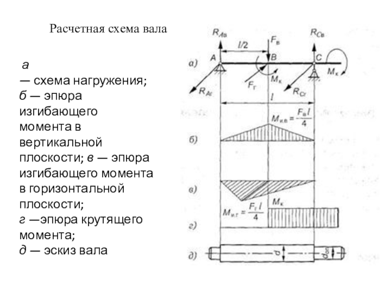 Расчетная схема ведомого вала