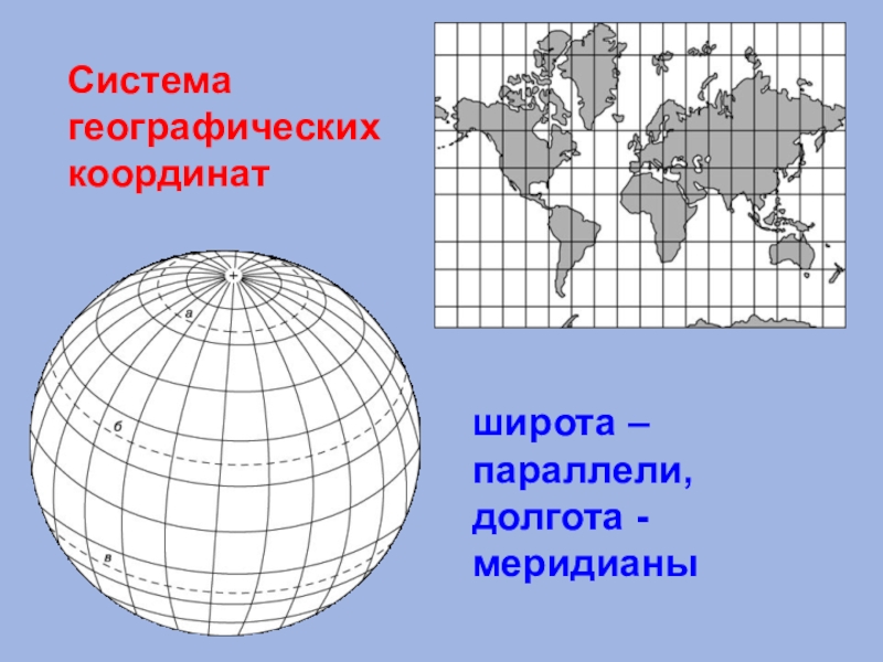 Карта с линиями широты