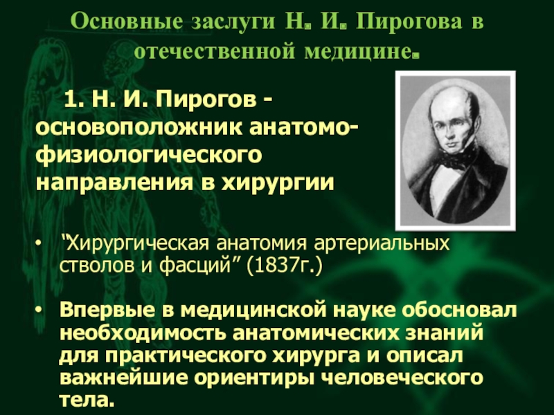 Н и пирогов основатель хирургической анатомии