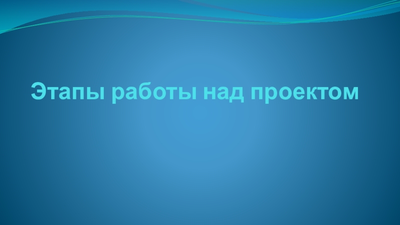 Этапы работы над проектом