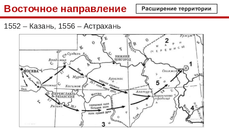 Казанские походы карта