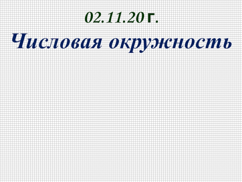 02.11.20 г.
Числовая окружность