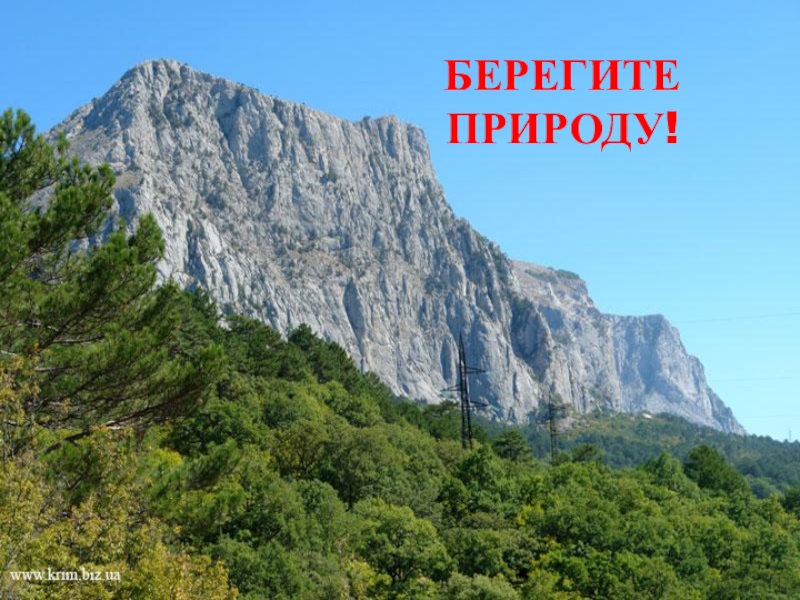 ЯЛТИНСКИЙ ГОРНО-ЛЕСНОЙ ПРИРОДНЫЙ ЗАПОВЕДНИК БЕРЕГИТЕ ПРИРОДУ! БЕРЕГИТЕ ПРИРОДУ!