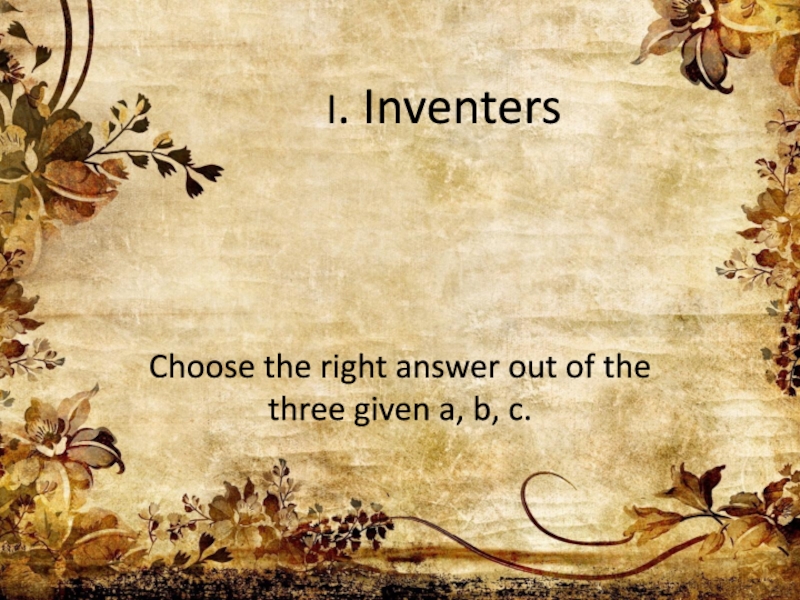 I. Inventers