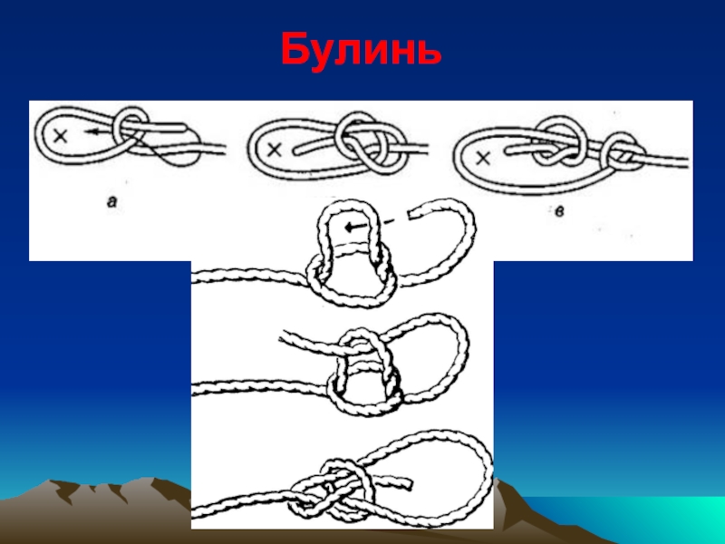 вяжем
туристические
узлы Булинь Булинь