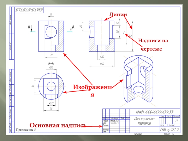 2 места на чертеже