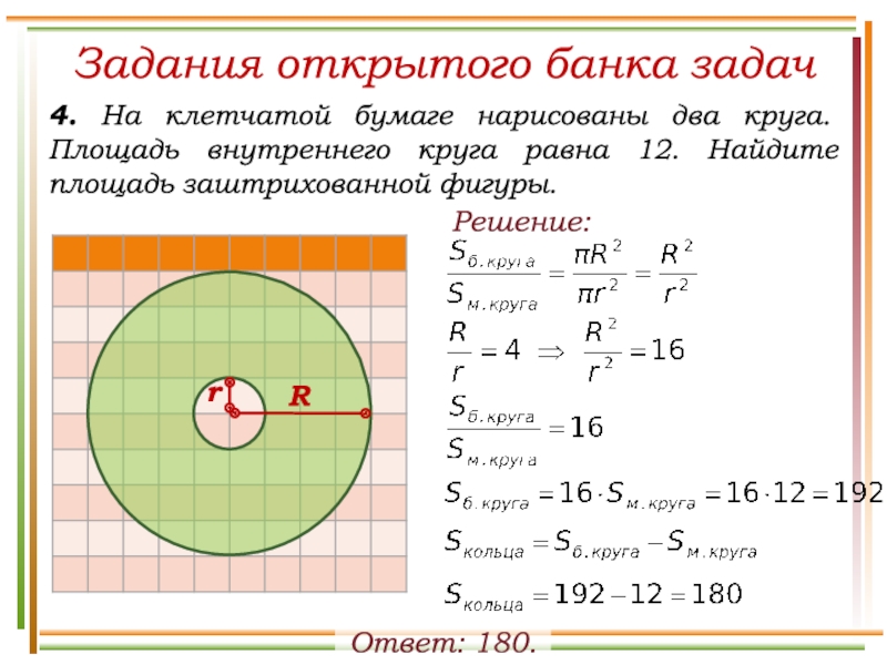 Формула задачи окружности