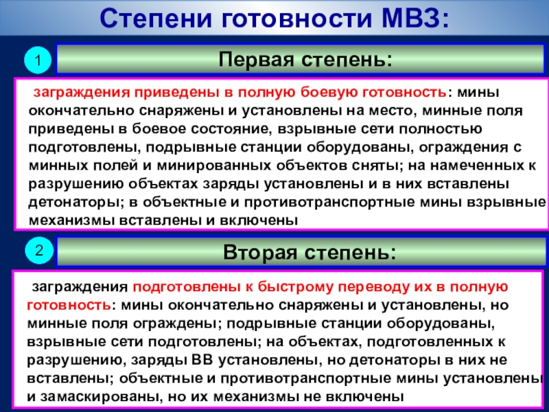 Привести в полную боевую готовность. Степени боевой готовности. Степени готовности. Степени готовности минно взрывных заграждений. Степени готовности МВЗ.