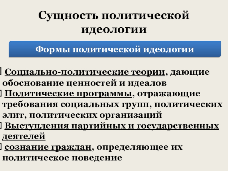 Формы идеологической работы. Политическая идеология сущность. Сущность политической идеологии. Социально политическая теория. Формы идеологии.