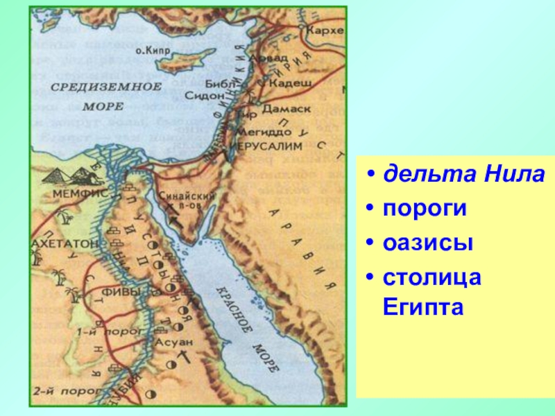 Карта историческая древнего египта