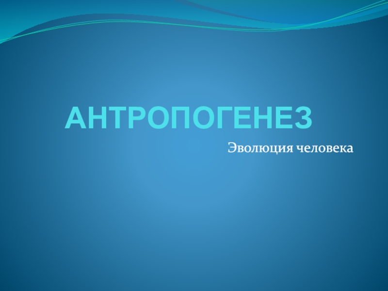 Презентация АНТРОПОГЕНЕЗ