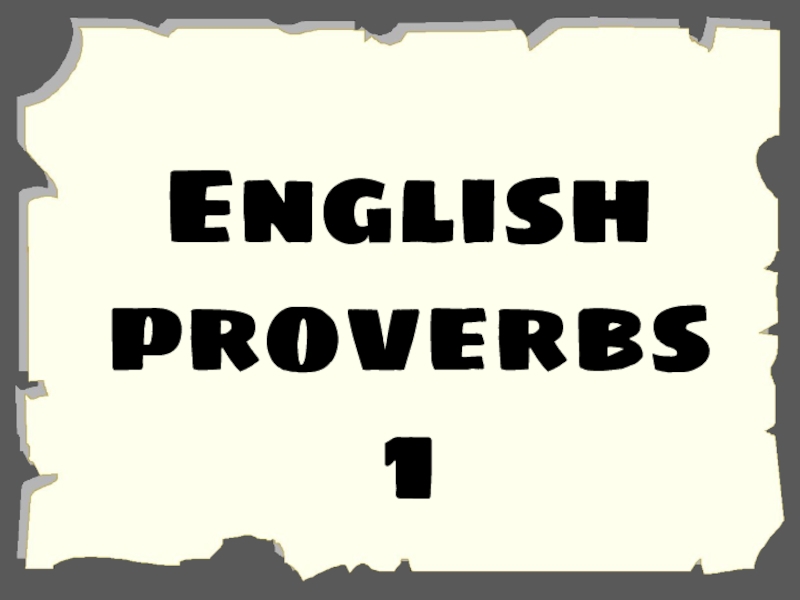 English
proverbs 1