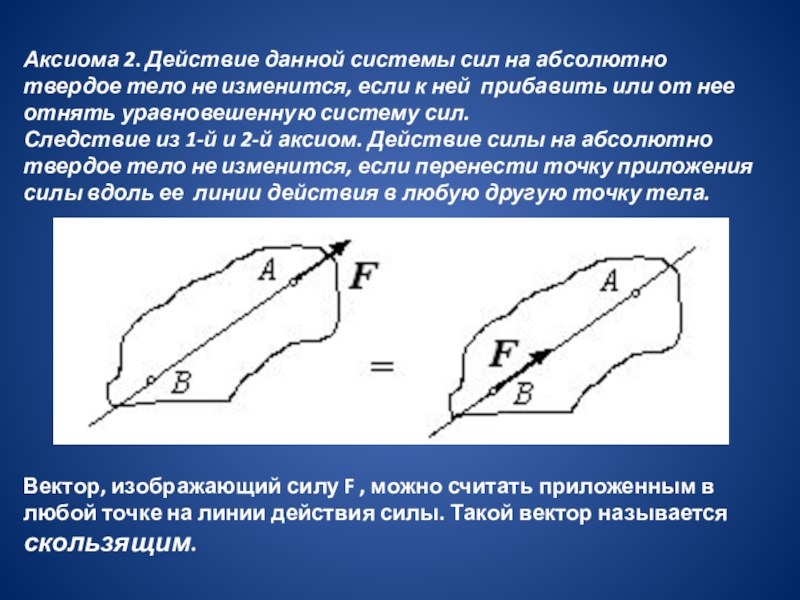 Действие системы сил. Понятие абсолютно твердого тела. Действие системы сил на абсолютно твердое тело не изменится если. Что называется абсолютно твердым телом. Абсолютное твердое тело.