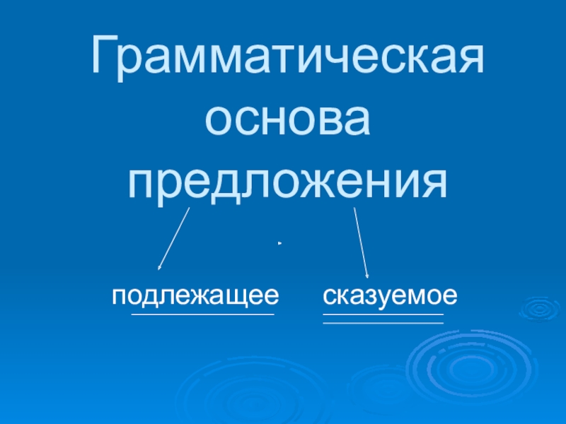 Презентация Грамматическая основа предложения