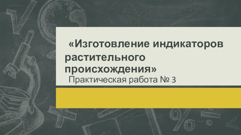 Изготовление индикаторов растительного происхождения   Практическая работа № 3