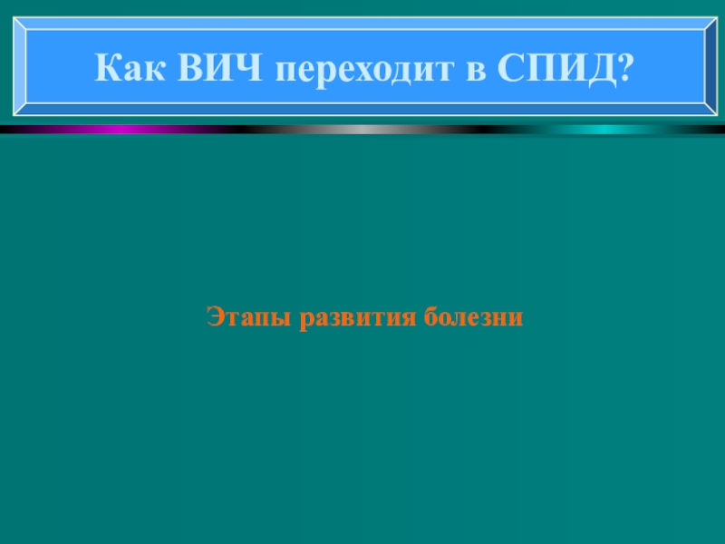 Понятие о ВИЧ- инфекции и СПИДе Этапы развития болезниКак ВИЧ переходит в СПИД? Этапы развития болезниКак ВИЧ переходит в СПИД?