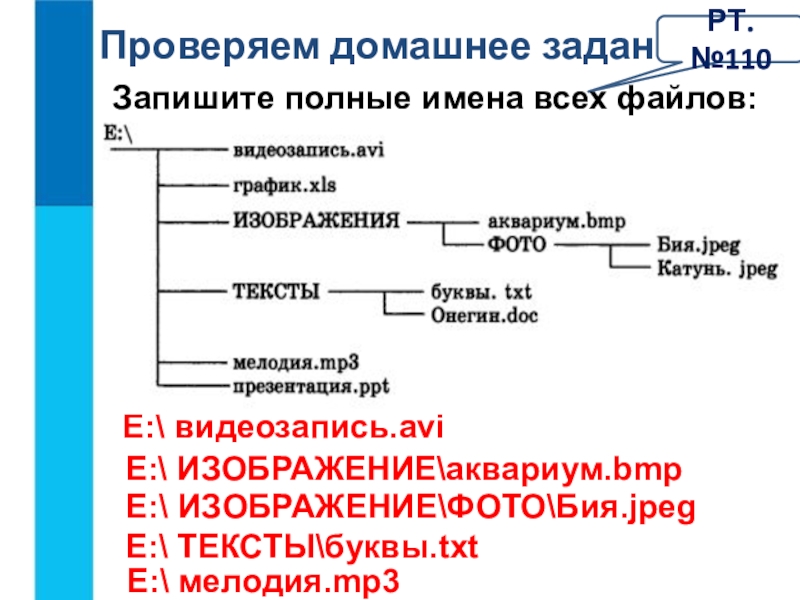 Дано дерево каталогов назовите полное имя файла диаграмма xls