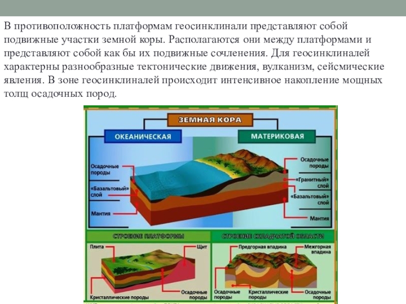 Устойчивые участки земной коры называются. Платформы и геосинклинали. Теория платформ и геосинклиналей. Подвижные участки земной коры. Платформы земной коры.