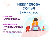 НЕКИПЕЛОВА СОФЬЯ 5 А класс