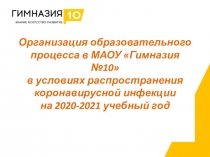 Организация образовательного процесса в МАОУ Гимназия №10 в условиях
